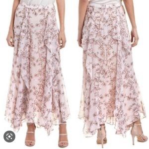 BCBG MaxAzria Amalli pink nude maxi flowy skirt